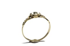 PRETTY ANTIQUE ENGLISH 15K GOLD EMERALD PEARL LOCKET CLUSTER RING c1880