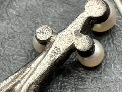VTG 835 Silver Pearl Modernist Brooch Pin Organic Twig Abstract WREATH Design