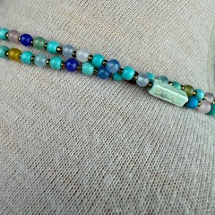 Mixed Stone Beaded Two-Strand Necklace 25.25″