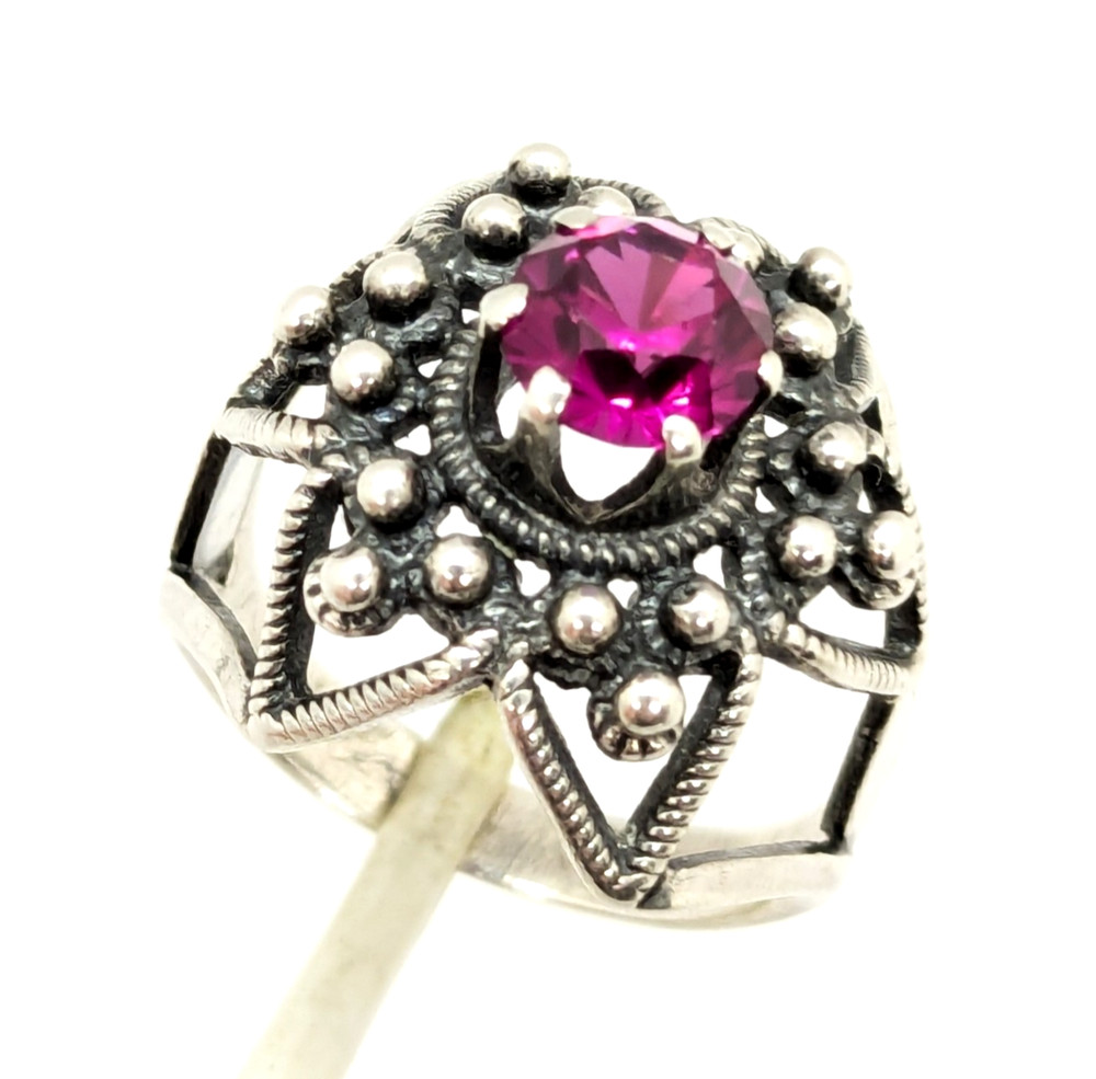 Vintage Elegant Soviet RING Silver⭐875 stamp Star USSR-size: 6.25US (17mm)| UA#4