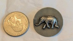 BEAU Sterling Silver Elephant Brooch Pin Vintage Animal Textured Round 7g