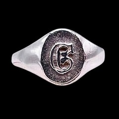 Initial Letter C Signet 925 Sterling Silver Child Baby Ring Size 3