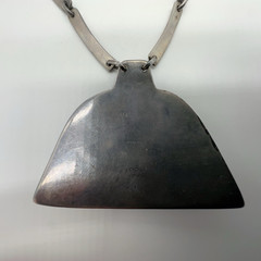 VTG Fridl Blumenthal Sterling Snowflake Obsidian Pendant Necklace 52.8g #bba