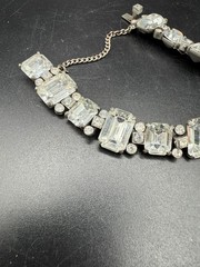 Vintage Eisenberg Crystal Rhinestone Sterling Silver Clasp Heavy Bracelet 7.5”