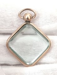 Antique Victorian Gold Filled Double Sided Glass Photo Locket Pendant Picture