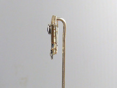Vintage / Antique 14K White Gold , Sapphire & Diamond Stick Pin J Estate Find !