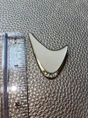 Vintage Gold and White Enamel Abstract Brooch
