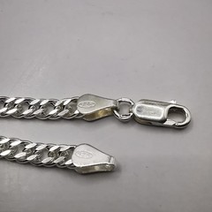 Vintage 925 Sterling Silver Signed Handmade Jewelry Chain 23.62in 0.16in 0.66oz