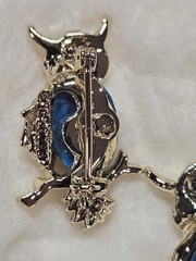 A Pair of (2) Vintage Owl Brooch Blue Gold Toned Pins