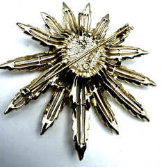 Vintage SARAH COVENTRY SUNFLOWER w/Amber Lucite Clip-on Earrings/Brooch/Pendant