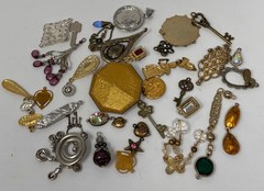Lot Vtg & Modern Victorian Art Deco Style Pendants Findings Jewelry Craft A2