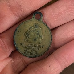 Unbranded St Christopher St Anthony Medal Unisex OS Vintage Brass Tone Pendant