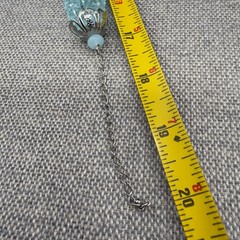 Acrylic Necklace Multi Strand Frosted Clear Blue Beads Looped 17 Inches