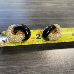 Christian Dior Enamel & Rhinestone Earrings – Chr. Dior Knot Earrings