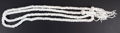 Vintage Estate Art Deco White Seed Bead Flapper Lariat Rope Necklace Tassel 59”
