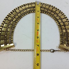Vintage Brass Gold Tone Egyptian Revival Collar Necklace