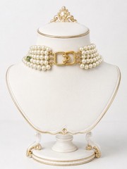 Kenneth Jay Lane Layered Lucite Pearl Necklace