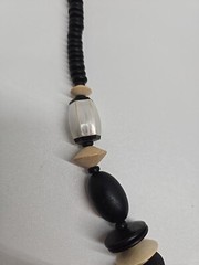 Vintage African Tribal Chunky Beaded Wood Hand Carved Safari Animal Necklace 28″