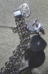 Gorgeous Double Curb Link Sterling Silver Charm Bracelet