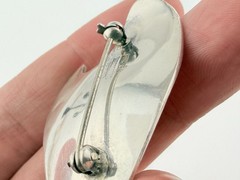 Vintage E Dragsted Denmark Sterling Silver Modernist Heart Pin Brooch 12g 2 Inch