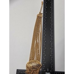 Rare Vintage Monet Sculptural Multi Strand Tassel Statement Necklace Gold Tone