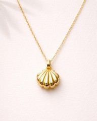 Vintage Locket Necklace Pearl Yellow Birthday Gifts For Women