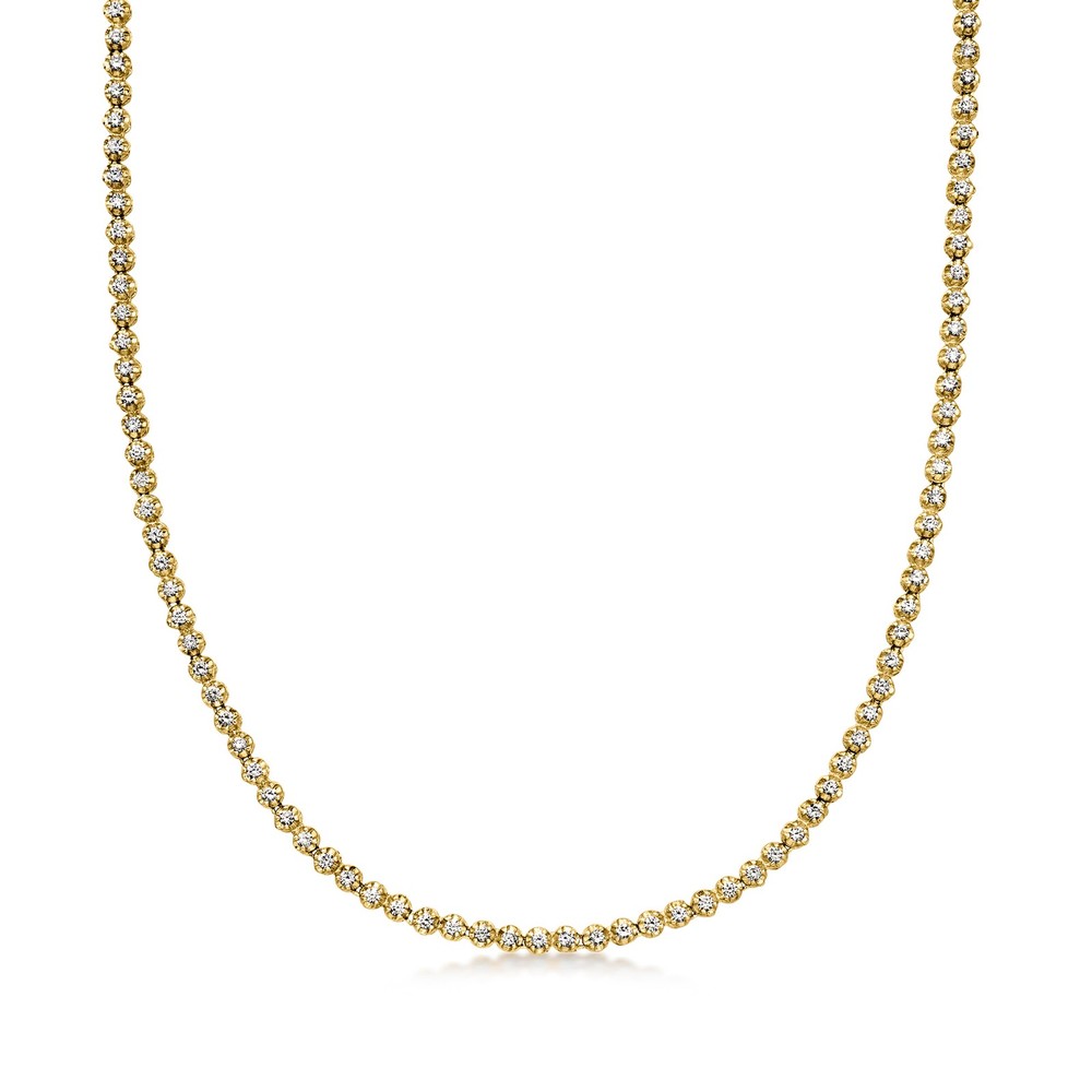 Vintage 3.30 ct. t.w. Diamond Tennis Necklace in 10kt Yellow Gold. 15.5 inches