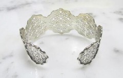 Beautiful Ail Aluma Sterling Silver Ornate Cuff Bracelet; Morocco ~ 17g ~ 3-F313