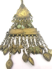 Vintage Yemeni Silver Necklace Hair Clip Tribal Antique Ethnic Jewelry Gift! Art