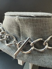 Monet Vintage Chunky Chain Link Necklace Silver Tone 18” Collar Bib Career