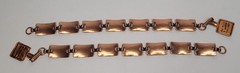 2 Vintage Solid Copper Bracelets by Bell Engraved w/ Sun motif made in USA 7.5″