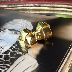 Vintage Gold Tone Pierced Post Earrings – 3/4” -Classic Minimalist – 1980s-1990s