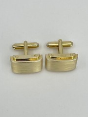 washed gold tone mens cufflinks rectangle bullet back