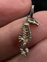 Vintage Sterling Silver Seahorse Nautical Estate Charm Pendant 925