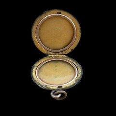 Antique Victorian 1880s Rhinestone Gold Filled Photo Locket Monogram “C” W&H Co