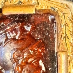 INTAGLIO double sided vintage GF pendant on FCC gold filled cable chain 1/20 12k