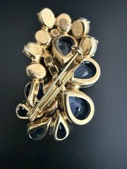 Vintage Unbranded Blue Rhinestone Brooch