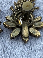 Juliana DeLizza Elster Clip on Earring Watermelon Multifacet Rhinestone Flower