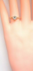 Antique Art Deco Engagement 14K Rose Gold Ring Size 7 UK-N1/2 EGL USA