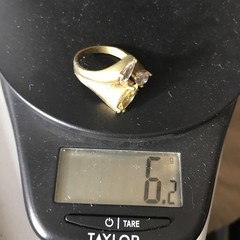 Vintage Sterling Silver Gold Plated Multi Color Cubic Zirconia Stone Ring sz 7