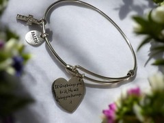 VTG .925 If God Brings You To It, He Will Bring You Through It Charm Bracelet
