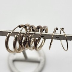 Y2K Vintage Sterling Silver Hoop Earrings Lot 4 pairs various sizes Festival