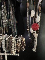 Vtg 90s-Now Chunky Jewelry Lot Boho Curated Stone Bead Labels 50pc Wear