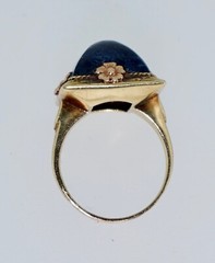 Art Deco 14K Rose and Yellow Gold Lapis Ring