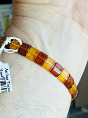 Genuine Baltic Amber Bracelet Vintage Butterscotch Egg Yolk Honey Cognac Polish
