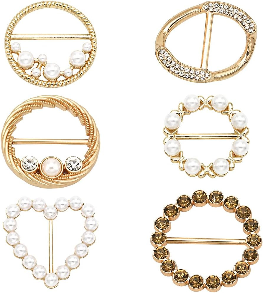 Scarf Ring Clip Shirt Clip T-Shirt Tie Ring Clips for Women and Slide Tshirt Twi