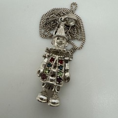 Vintage Articulate Clown Pendant With 18 In Chain Included Both 925 SS Adorable