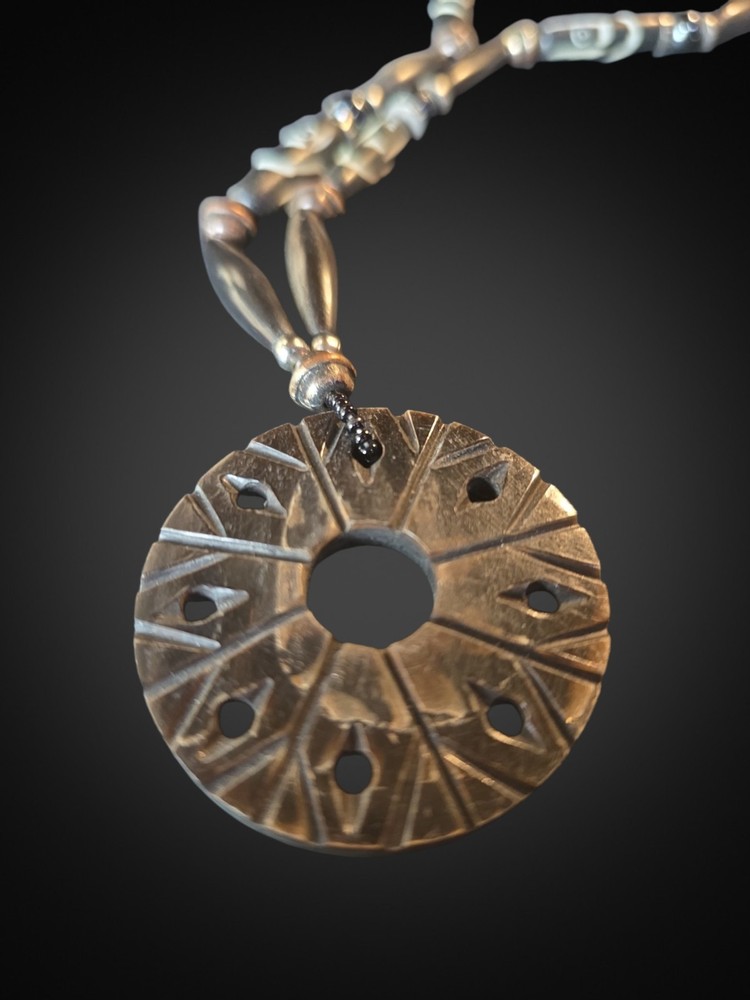 Vintage Tribal Boho Horn Necklace Ethnic Boho Carved Statement
