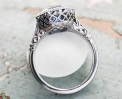 Art Deco 3.60 Ct Natural Sapphire Vintage Engagement Ring 925 Sterling Silver