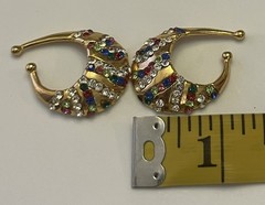 Vtg Idemaria IIQuartorecchino Signed Swarovski Crystal Glamour Ear Cuff Earrings